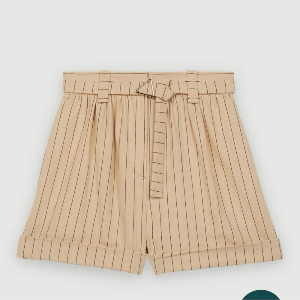 Tan Striped Women's Shorts